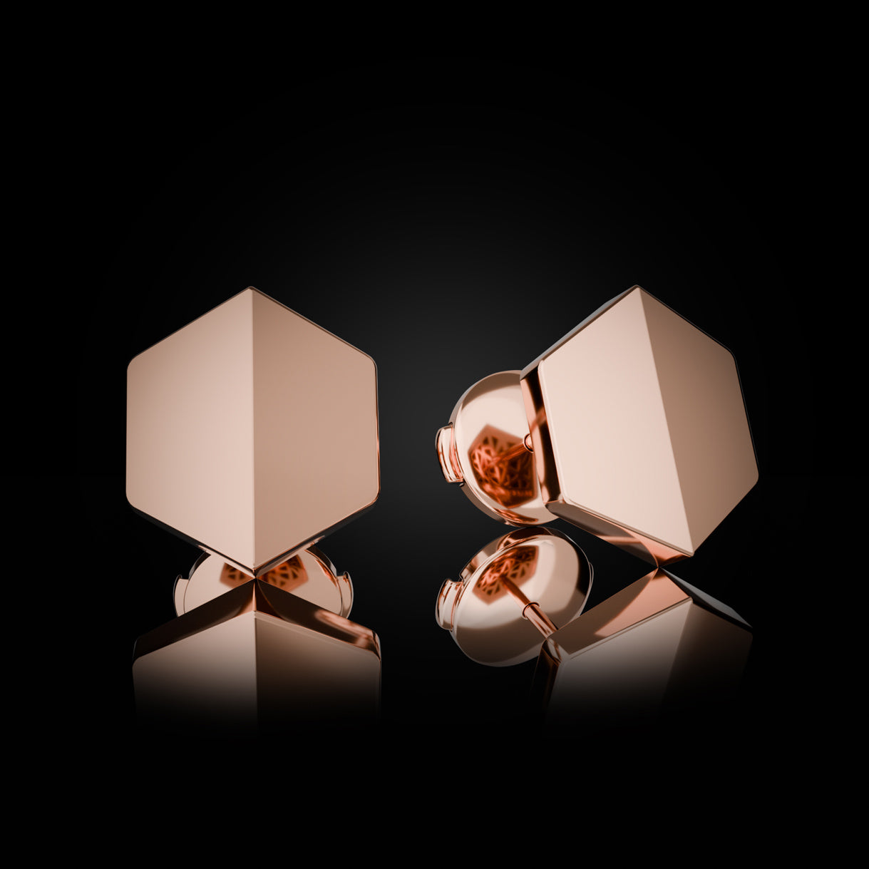 Know You Medium Studs in Rebel Rose Gold with La Pousette backs. Feminine 18k gold duo—styled effortlessly with soft knits, silk dresses, or date-night looks. Sustainable gold jewelry, ethical jewelry, handcrafted artisan jewelry, fine jewelry, high-end jewelry, and ethical luxury. A refined piece from sustainable jewelry brands and a unique jewelry gift in rose gold.